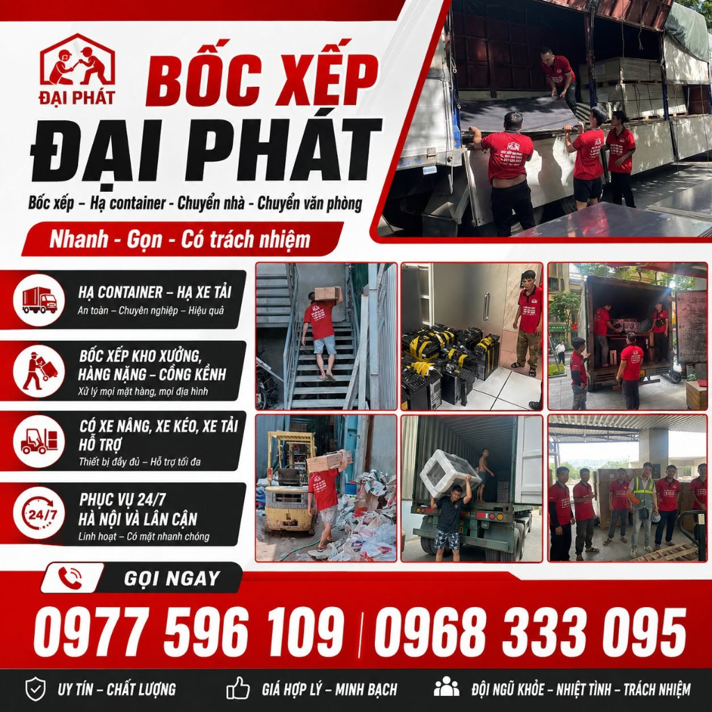 Dịch vụ bốc xếp trọn gói phường Ba Đình